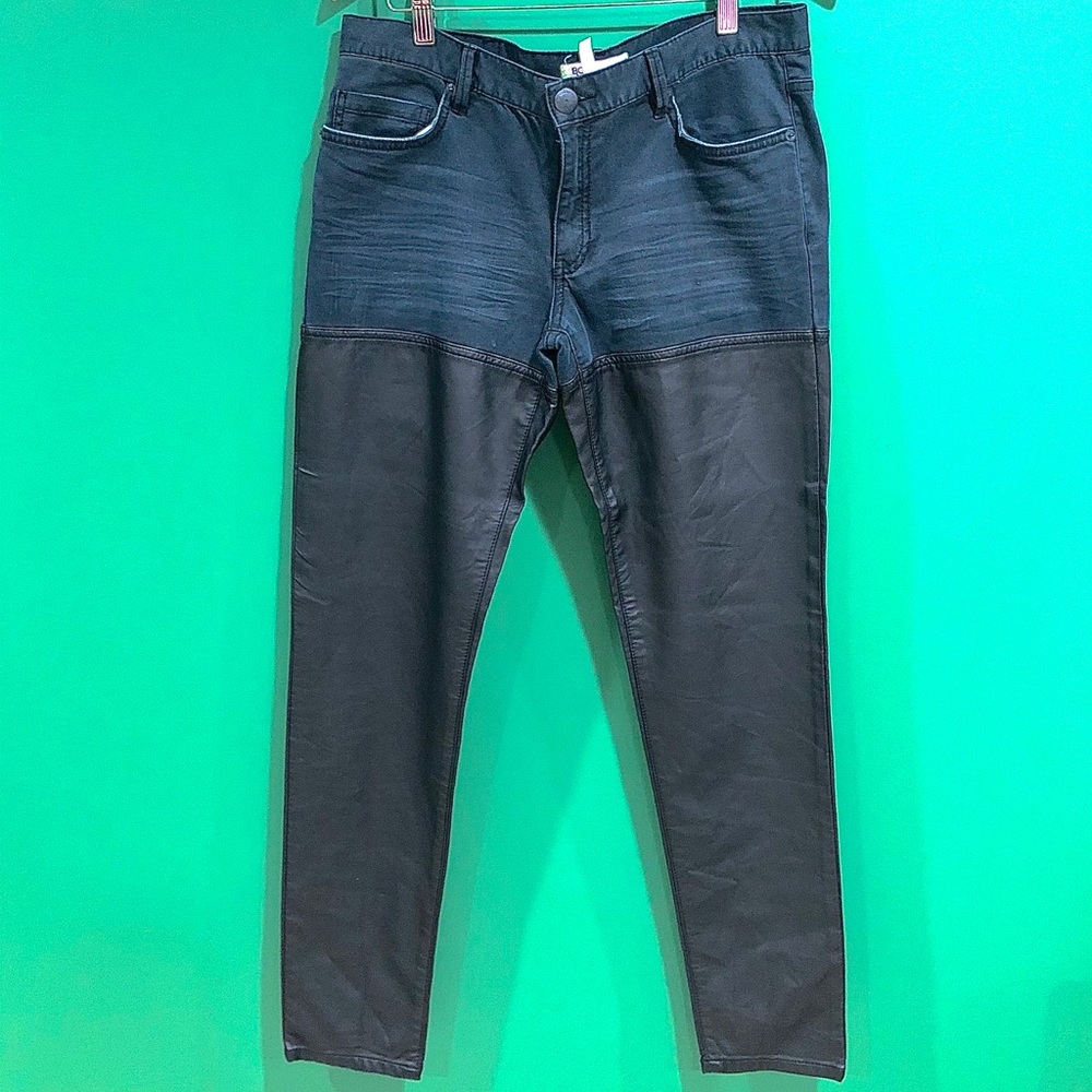 BCBG faux leather jeans